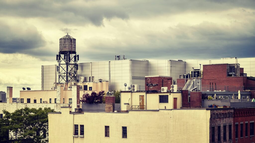 Roofs of the New York City, USA.